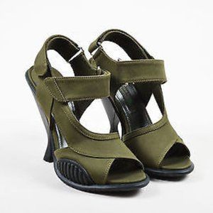 Prada Military Green High Heels - Size 35 (Size 5)
